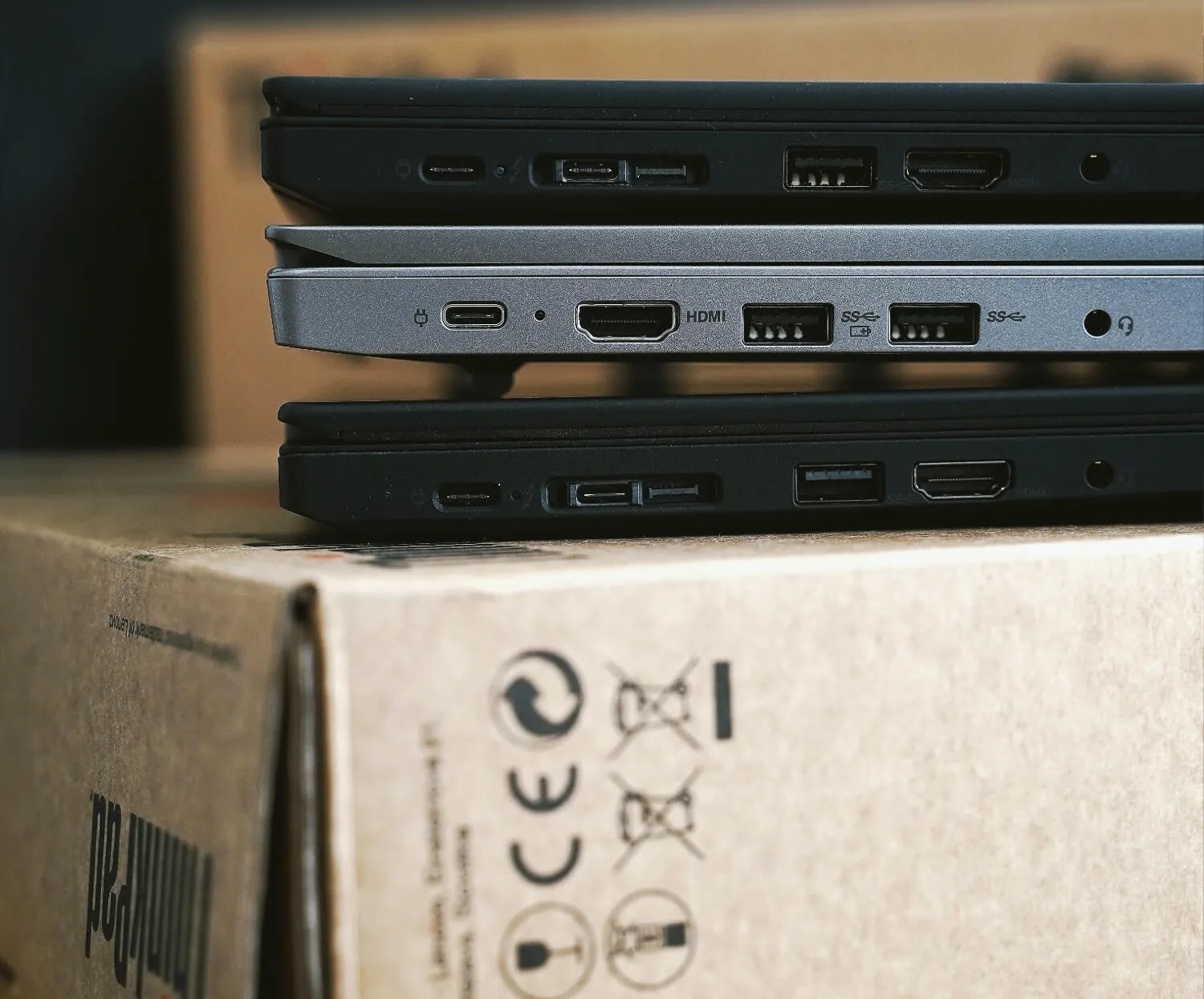 Pallets of IT equipment staged for secure asset management