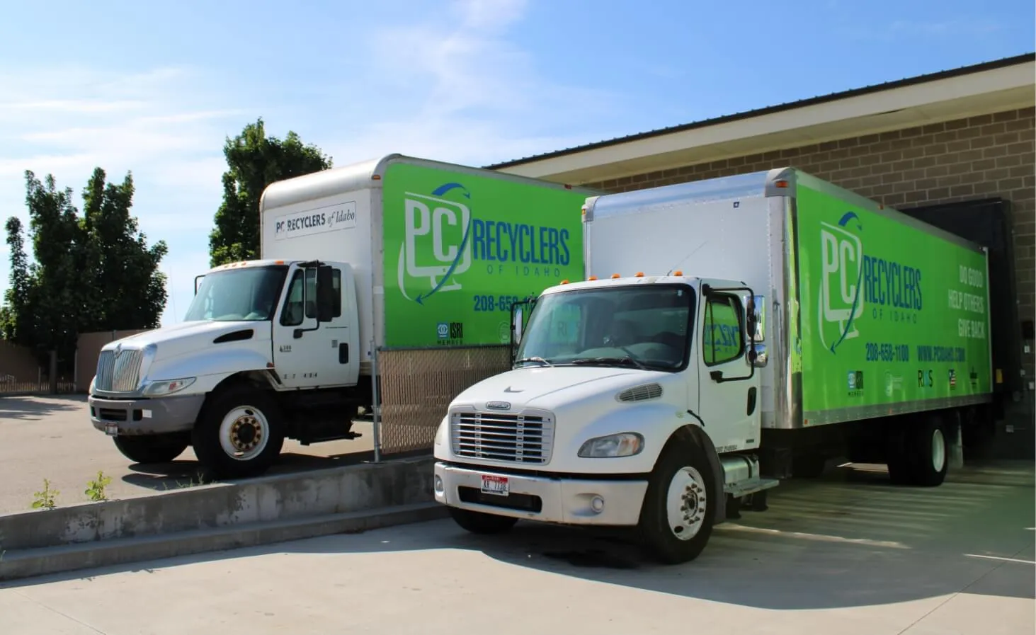 A PC Recyclers team member loading equipment for pickup